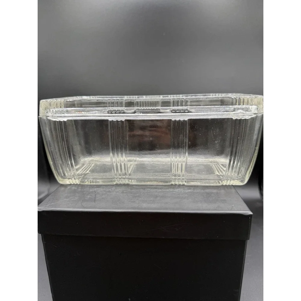 🍇✨ Anchor Hocking Ribbed Clear Glass Refrigerator Dish w/ Lid – Medium Size ✨🍇